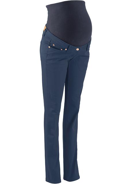 Rechte zwangerschapsbroek met een buikband - donkerblauw