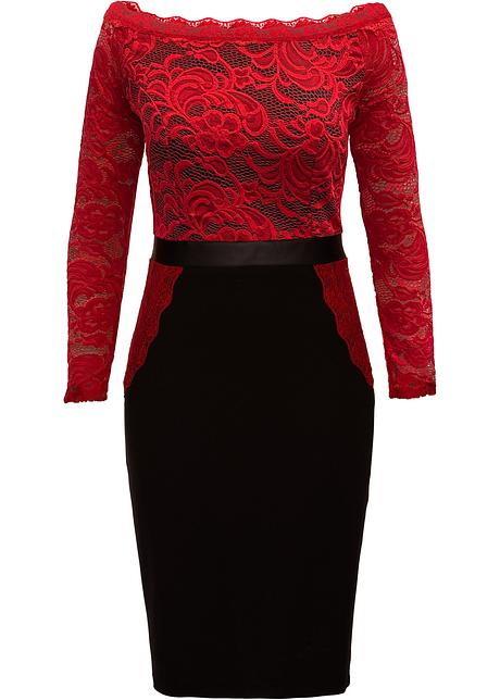 jurk zwart met rood jurk zwart met rood