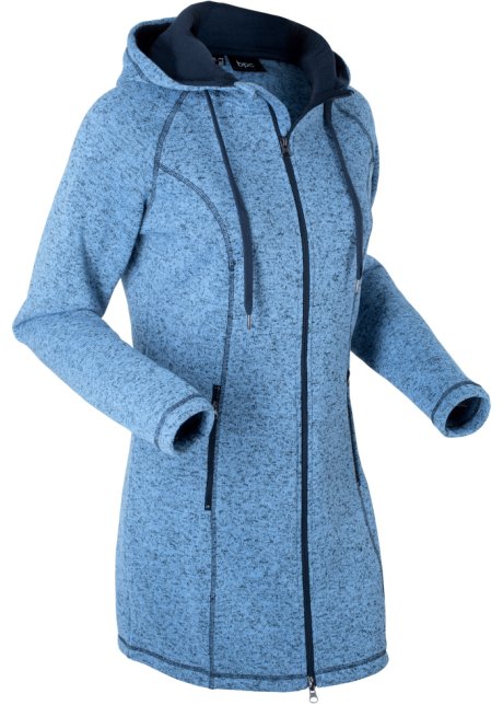 binden stapel Gedateerd Comfortabel vest met een capuchon en een 2-wegritssluiting -  middenblauw/donkerblauw gemêleerd