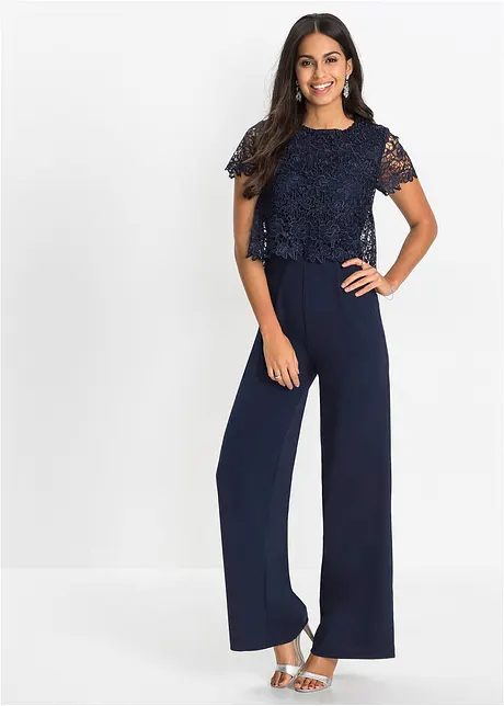 Jumpsuit met kant, bonprix