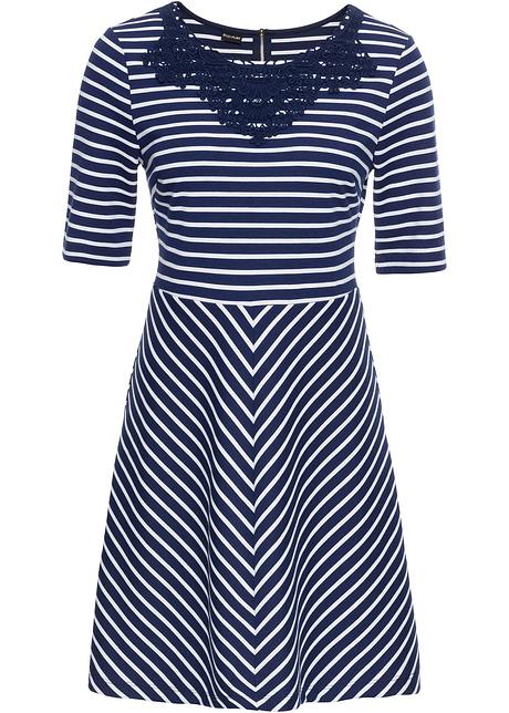 jurk blauw met witte strepen jurk blauw met witte strepen