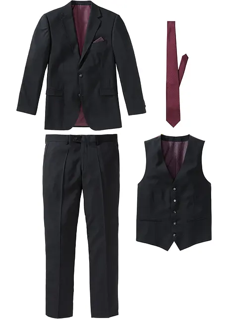 Pak met gilet en stropdas, regular fit (4-dlg. set), bonprix