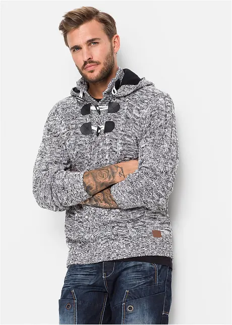 Grof gebreide hoodie met katoen, bonprix