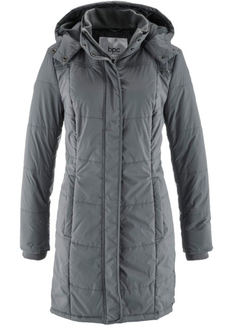 zuur In de meeste gevallen onderbreken Gewatteerde outdoor jas in flatteus lang model met een afneembare capuchon  - rookgrijs