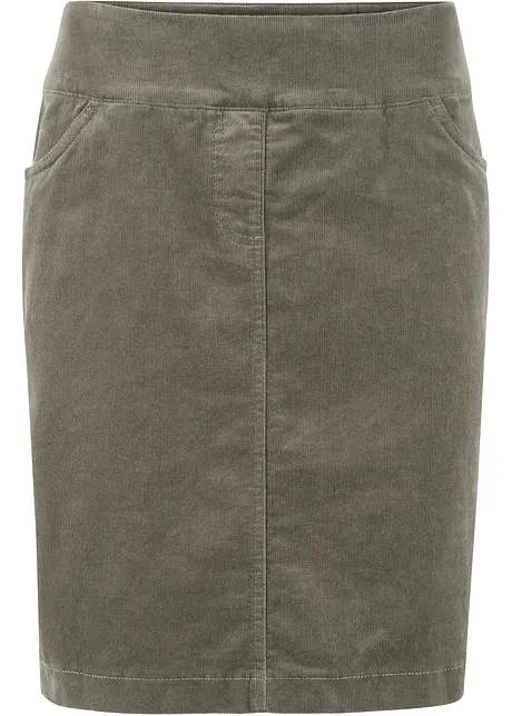 Stretch corduroy rok met een comfortabele band, bonprix