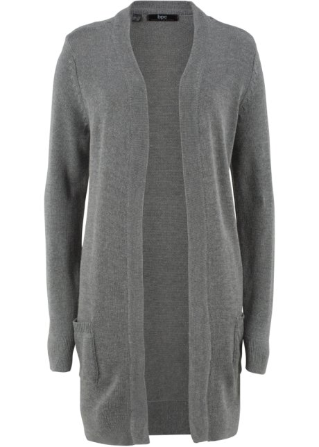 Verrassend Mooi vest in een comfortabel, lang model - grijs gemêleerd PJ-14