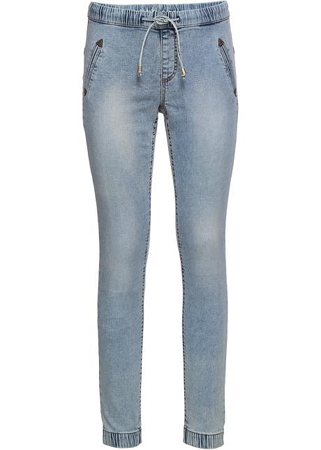 Stylish jegging met een opvallende wassingen en elastische boorden - blue  washed