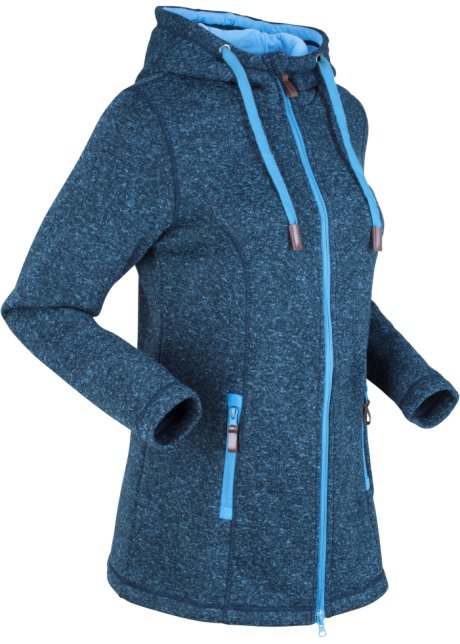 accent pellet kromme Comfortabel fleece vest met waterdichte ritssluitingen -  donkerblauw/middenblauw gemêleerd