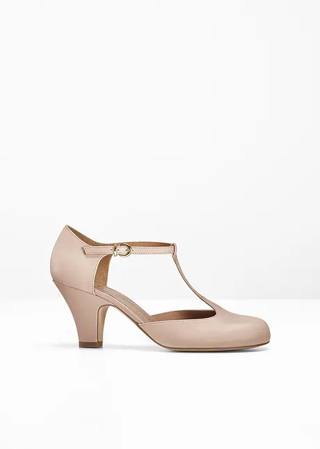 Strappy pumps van leer, bonprix