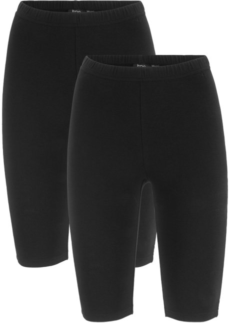 Couscous Amuseren opladen Comfortabele, korte legging in een set van 2 met een elastische band -  zwart+zwart