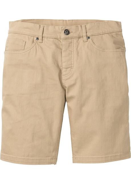 Rechte bermuda met stretch - beige