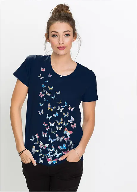 T-shirt met vlinders, bonprix