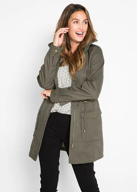 Katoenen parka met jersey voering, bonprix