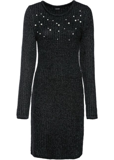 Verwonderend Gebreide jurk met parels zwart - BODYFLIRT koop online - bonprix.nl QL-06