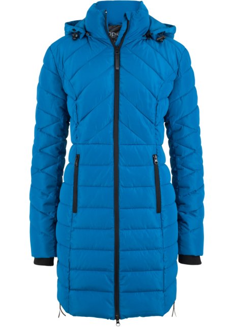 Afstudeeralbum Stewart Island Handvest Gewatteerde jas in een mooi, lang model - azuurblauw