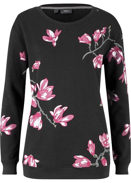 Sweater met bloemenprint zwart gebloemd Dames bpc Trui zwart Dames bpc bonprix collection bonprix.nl