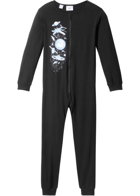 Evaluatie worm Mevrouw Pyjama onesie - zwart multicolor
