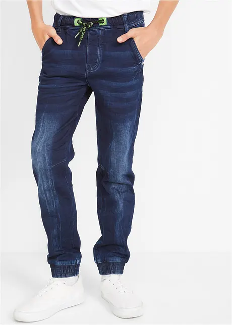 Jogging jeans met mid waist en elastische band, bonprix