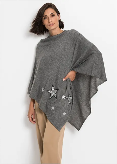 Poncho met sterren van pailletten, bpc bonprix collection