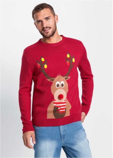 Twisted Extreem Aanbeveling Coole trui met kerstmotieven, perfect voor de feestdagen - donkerrood