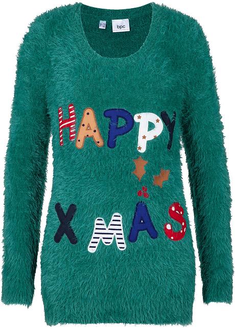 Fluffy kersttrui rooksmaragd Dames bpc bonprix Fluffy kersttrui rooksmaragd Dames bpc bonprix