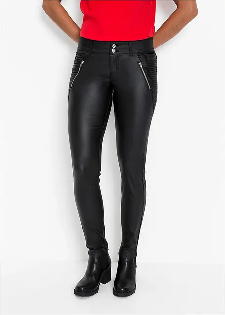 Imitatieleren broek in biker style, RAINBOW