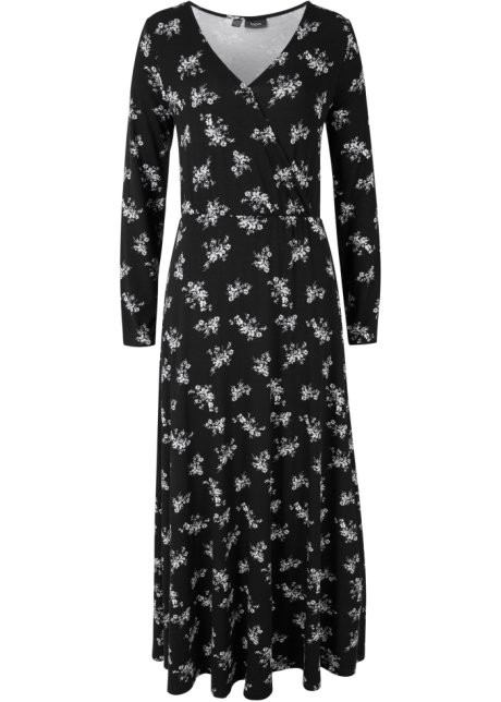 Ongebruikt Maxi jurk met print zwart/wit gebloemd - bpc bonprix collection ST-69