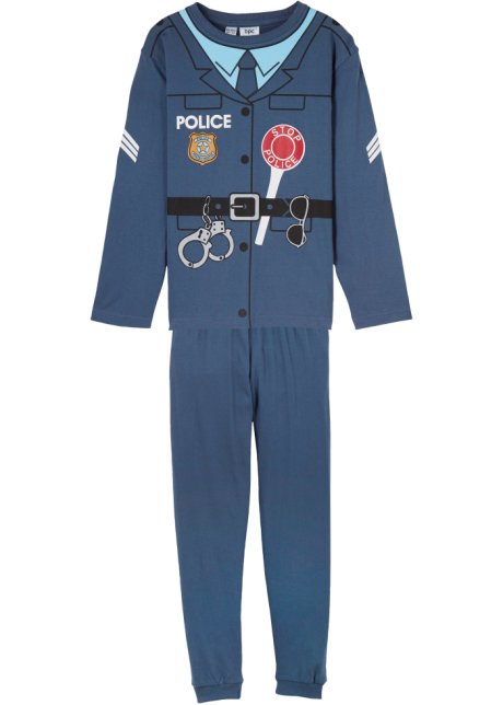 weg te verspillen Halloween Universiteit Coole pyjama met het design van een politie-uniform - indigo