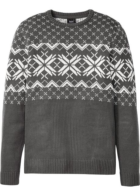 Heren trui met een ronde hals en een trendy Noors patroon Heren trui met een ronde hals en een trendy Noors patroon