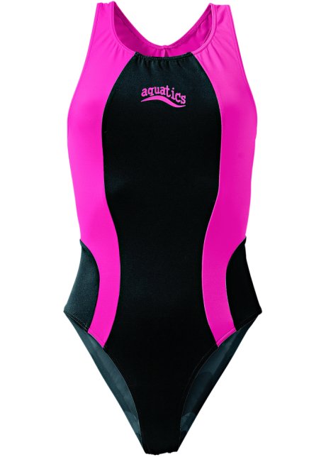 Misschien Verplicht Waden Sportief zwempak voor meisjes - zwart/pink met print