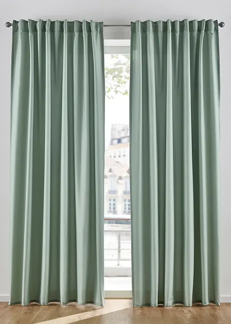 Onderhoudsvriendelijk microvezel gordijn (2 stuks), bonprix
