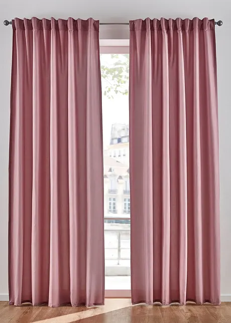 Onderhoudsvriendelijk microvezel gordijn (2 stuks), bonprix