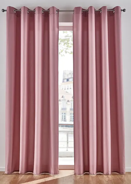 Onderhoudsvriendelijk microvezel gordijn (2 stuks), bonprix