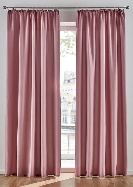 Onderhoudsvriendelijk microvezel gordijn (2 stuks), bonprix