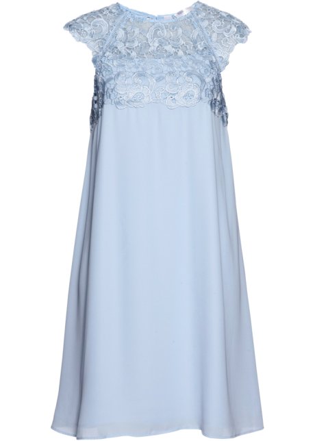 Verwonderend Premium chiffon jurk met kant blauw poudre - bpc selection premium KH-99