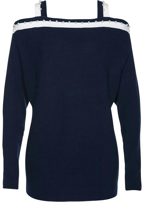 Cold shoulder trui donkerblauwwit bpc selection koop Cold shoulder trui donkerblauwwit bpc selection koop