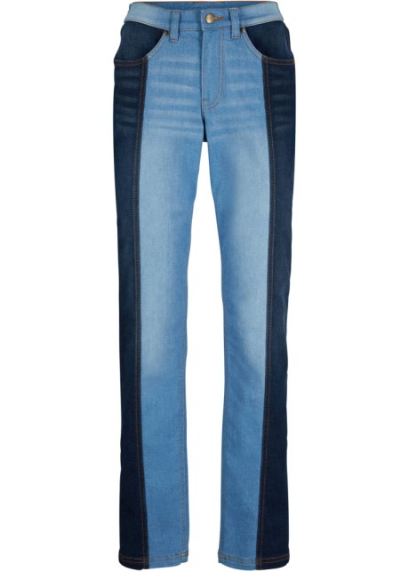 Stretch jeans met een comfortband, in twee kleuren nachtblauw denim/lichtblauw denim