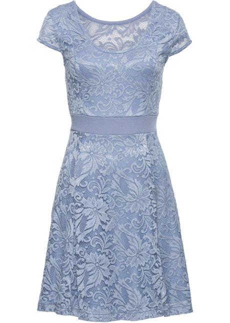 Goede Jersey jurk met kant mat blauw - Dames - BODYFLIRT - bonprix.nl ST-27