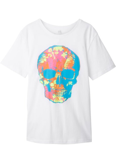 Wonderbaarlijk T-shirt met doodskop wit met print - Kinderen - bonprix.nl AB-25