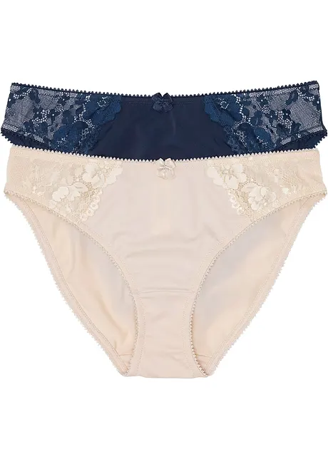 Slip met subtiel kant (set van 2), bonprix