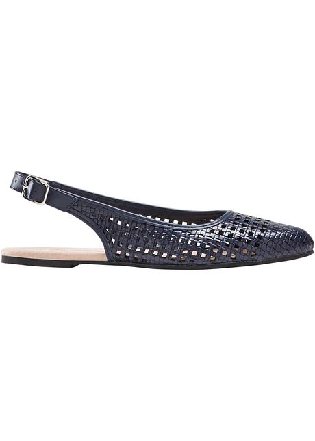 Trendy slingback ballerina's met een handige gesp - donkerblauw