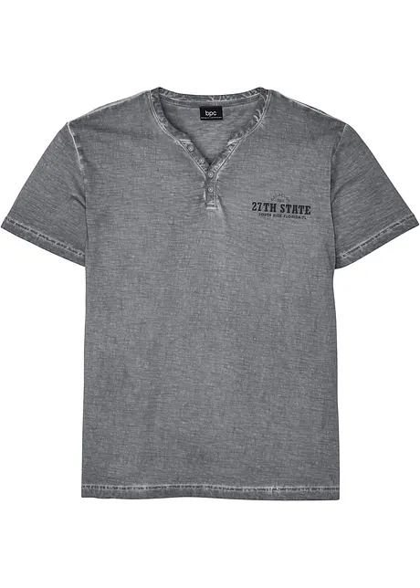 Henley shirt in washed out look, korte mouw, bonprix