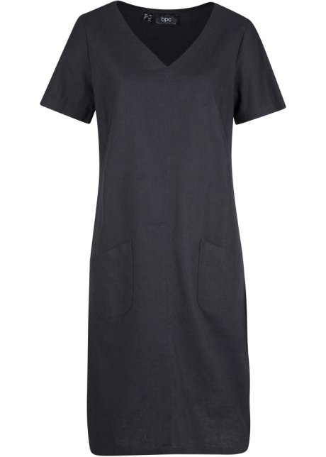 Religieus huren angst Comfortabele jurk met een flatteuze V-hals - zwart