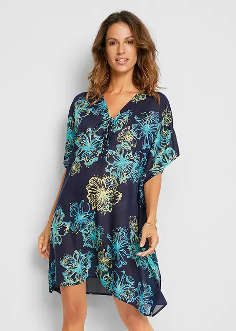 Transparante strandtuniek met V-hals, bonprix