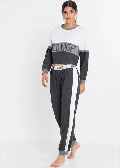 Pyjama met cropped longsleeve (2-dlg.), bpc bonprix collection