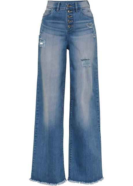 Marlene Dietrich Jeans High Waist Met Gerecycled Polyester Blue Stone Dames Rainbow Bonprix Nl