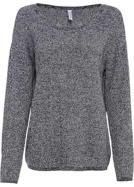 Oversized trui donkerblauw gemêleerd Dames RAINBOW Oversized trui met vetersluitingen donkerblauw Dames