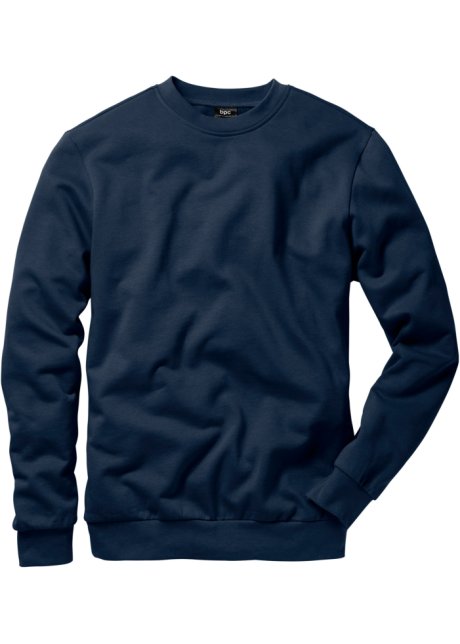 Cadeau Integraal Tegenslag Sportieve sweater met een ronde hals, binnenin zacht geruwd - donkerblauw