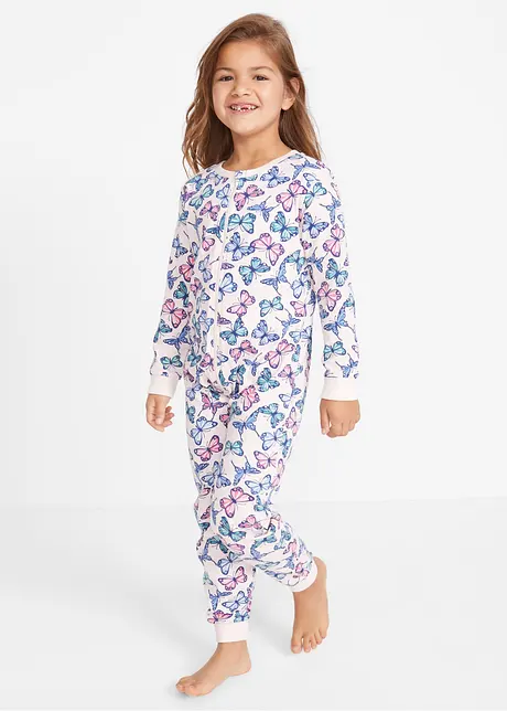 Meisjes pyjama onesie van biologisch katoen, bonprix