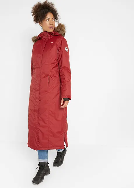 Lange outdoor jas met imitatiebont, waterdicht, bonprix